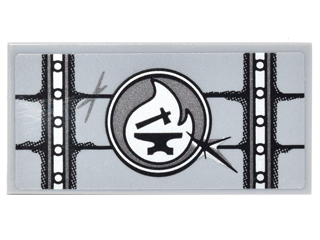 Tile 2 x 4 with Metal Lid with Scratches and Blacksmith Emblem Pattern (Sticker) - Set 70627