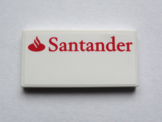 Tile 2 x 4 with Red 'Santander' Pattern (Sticker) - Set 75913