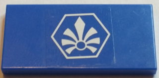 Tile 2 x 4 with White Chima Logo in Hexagon Pattern (Sticker) - Set 70013