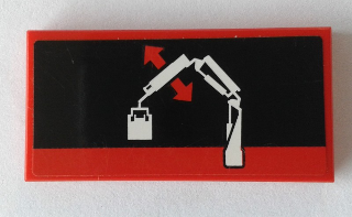 Tile 2 x 4 with Crane Arm Movement 2 Pattern (Sticker) - Set 42043