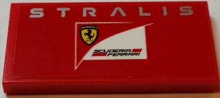 Tile 2 x 4 with 'STRALIS' and Scuderia Ferrari Logo Pattern (Sticker) - Set 75913