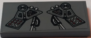 Tile 2 x 4 with Control Panels and Control Sticks Pattern (Sticker) - Set 75038