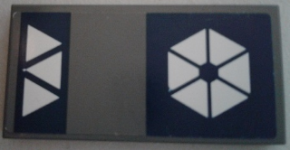 Tile 2 x 4 with 6 Triangles and 3 Triangles Pattern (Sticker) - Set 75044