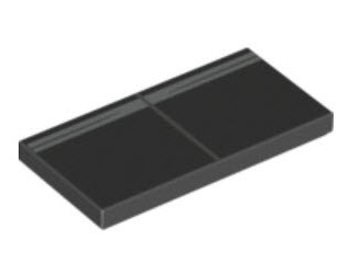 Tile 2 x 4 with Silver Stripes Pattern