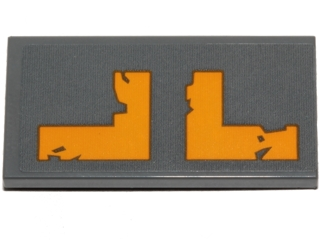 Tile 2 x 4 with Yellow L Shaped Worn Stripes Pattern Type 2 (Sticker) - Set 75171