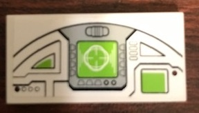 Tile 2 x 4 with Pilot Console with Lime and White HUD Display Pattern Model Left Side (Sticker) - Set 75021