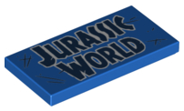 Tile 2 x 4 with Black 'JURASSIC WORLD' Pattern