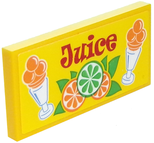 Tile 2 x 4 with 'Juice' Pattern (Sticker) - Set 10261