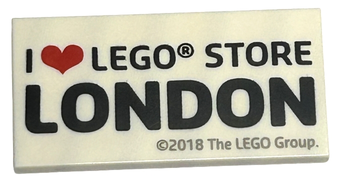 Tile 2 x 4 with 'I Heart LEGO STORE LONDON' Pattern