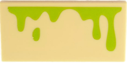 Tile 2 x 4 with Lime Slime Dripping Pattern (BrickHeadz Peter Venkman Forehead)
