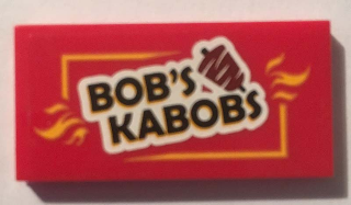 Tile 2 x 4 with 'BOB'S KABOBS' Pattern (Sticker) - Set 70812