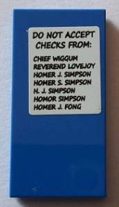 Tile 2 x 4 with 'DO NOT ACCEPT CHECKS FROM:' and Various Names Pattern (Sticker) - Set 71016