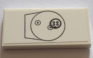 Tile 2 x 4 with Black Circles Pattern Model Right Side (Sticker) - Set 75144