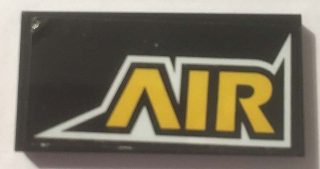 Tile 2 x 4 with Yellow 'AIR' Pattern (Sticker) - Set 60144