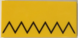 Tile 2 x 4 with Black Zigzag (Homer Simpson's Hair) Pattern