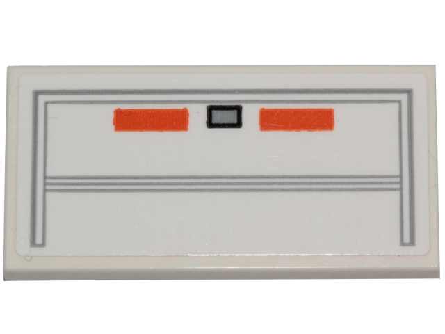 Tile 2 x 4 with SW Hull Plates and Two Orange Stripes Pattern (Sticker) - Set 75221