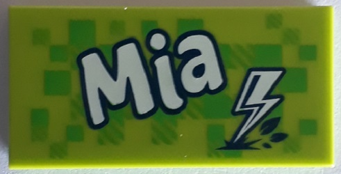 Tile 2 x 4 with 'Mia' and Lightning Flash Pattern
