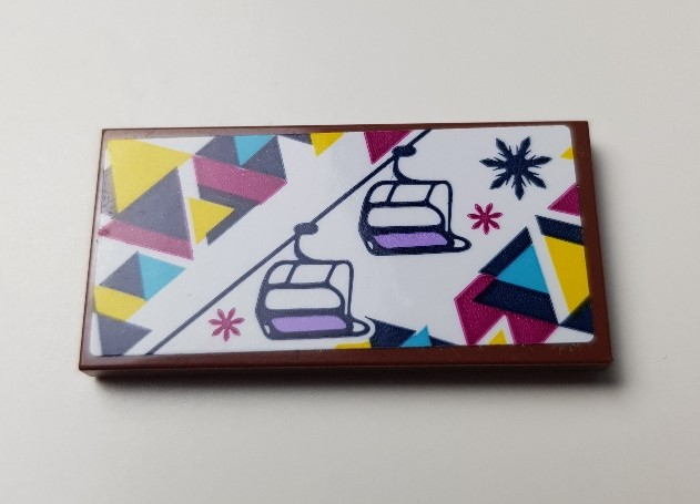 Tile 2 x 4 with Chairlift Pattern (Sticker) - Set 41324