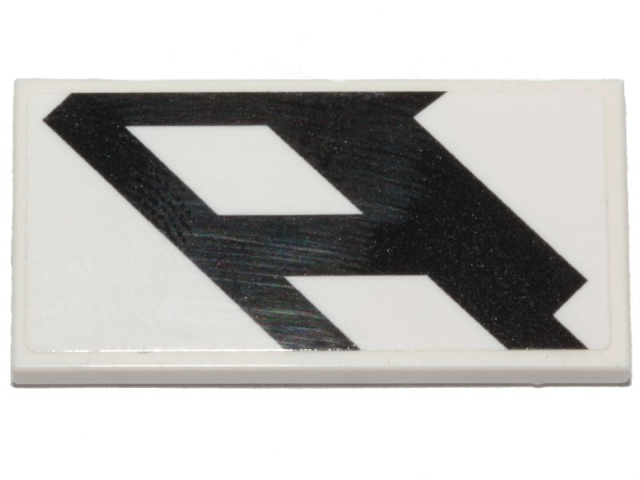 Tile 2 x 4 with Black Ace TIE Interceptor Insignia Pattern Model Right Side (Sticker) - Set 75242