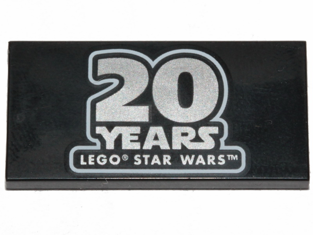 Tile 2 x 4 with '20 YEARS LEGO STAR WARS' Pattern