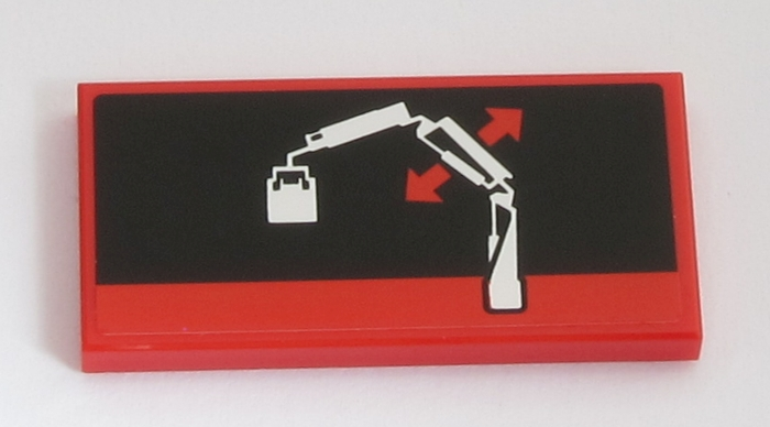 Tile 2 x 4 with Crane Arm Movement 1 Pattern (Sticker) - Set 42043