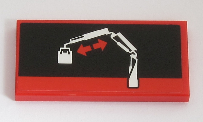 Tile 2 x 4 with Crane Arm Movement 3 Pattern (Sticker) - Set 42043