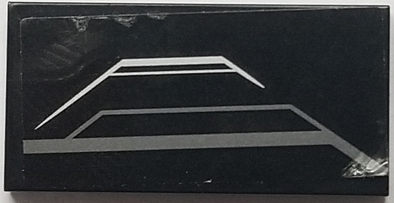 Tile 2 x 4 with Metallic Silver and Flat Silver Trapezoid Pattern Model Right Side (Sticker) - Set 76047