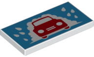 Tile 2 x 4 with Car Wash Pattern