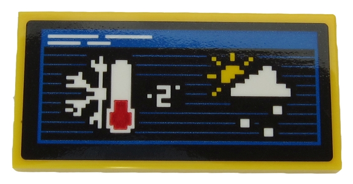 Tile 2 x 4 with Screen with Meteorological Data Pattern (Sticker) - Set 60203