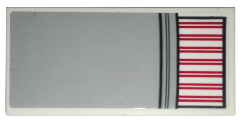 Tile 2 x 4 with Red Striped Bed Sheet and Light Bluish Gray Blanket Pattern (Sticker) - Set 10263