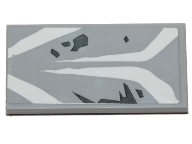 Tile 2 x 4 with SW AT-ST White and Dark Bluish Gray Markings on Light Bluish Gray Background Pattern (Sticker) - Set 75254
