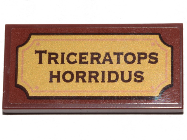 Tile 2 x 4 with 'TRICERATOPS HORRIDUS' Pattern (Sticker) - Set 21320