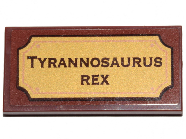 Tile 2 x 4 with 'TYRANNOSAURUS REX' Pattern (Sticker) - Set 21320