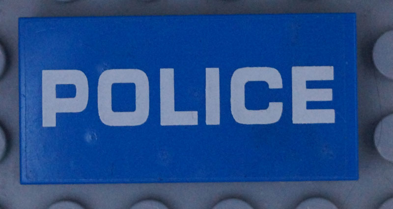 Tile 2 x 4 with White 'POLICE' Pattern on Transparent Background (Sticker) - Set 60174