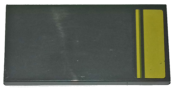 Tile 2 x 4 with Double Yellow Stripes Pattern (Sticker) - Set 75877