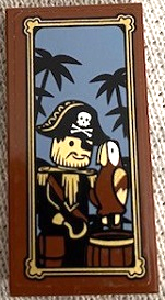 Tile 2 x 4 with Pirate and Parrot Pattern (Sticker) - Set 70810