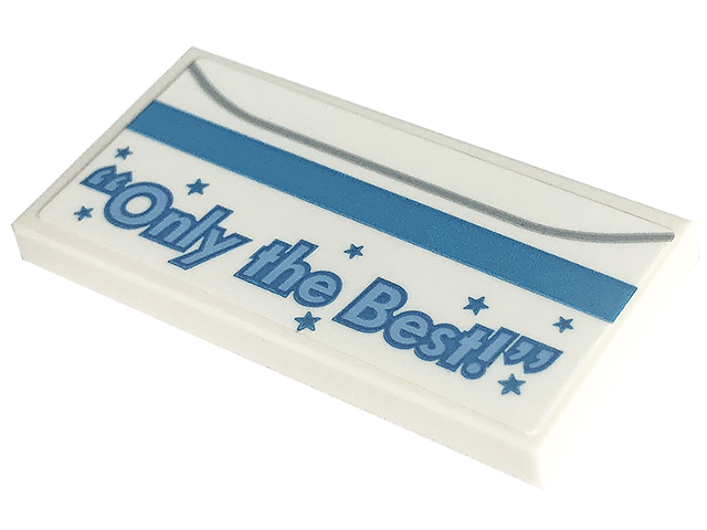 Tile 2 x 4 with 'Only the Best!' Pattern (Sticker) - Set 60253