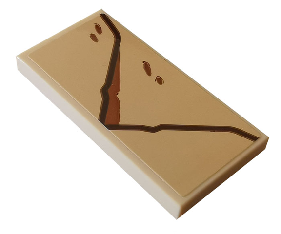 Tile 2 x 4 with Envelope and Spots Pattern Model Left Side (Sticker) - Set 75979