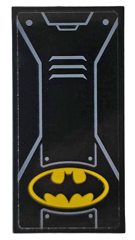 Tile 2 x 4 with Yellow Batman Logo, Hull Plates and Vents Pattern (Sticker) - Set 76159