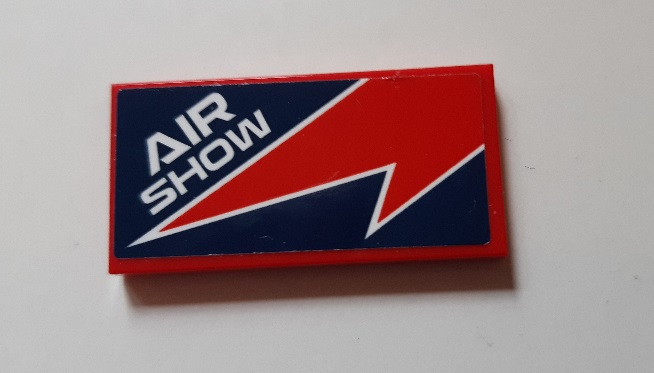 Tile 2 x 4 with Red Lightning and 'AIR SHOW' Pattern (Sticker) - Set 60177