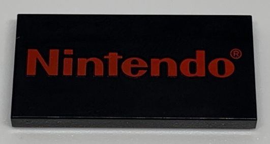 Tile 2 x 4 with Red 'Nintendo' Pattern
