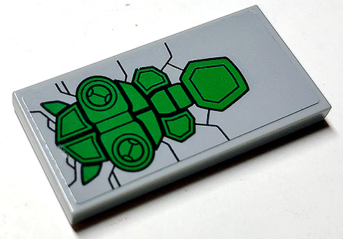 Tile 2 x 4 with Green Seat on Light Bluish Gray Background Pattern (Sticker) - Set 76097