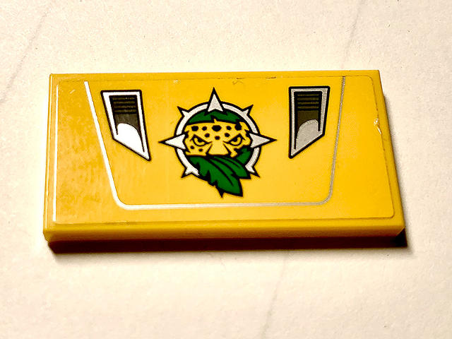 Tile 2 x 4 with Two Vents and Cheetah Pattern (Sticker) - Set 60162