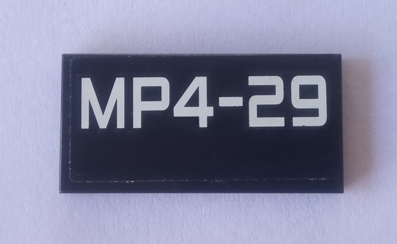 Tile 2 x 4 with White 'MP4-29' Pattern (Sticker) - Set 75911