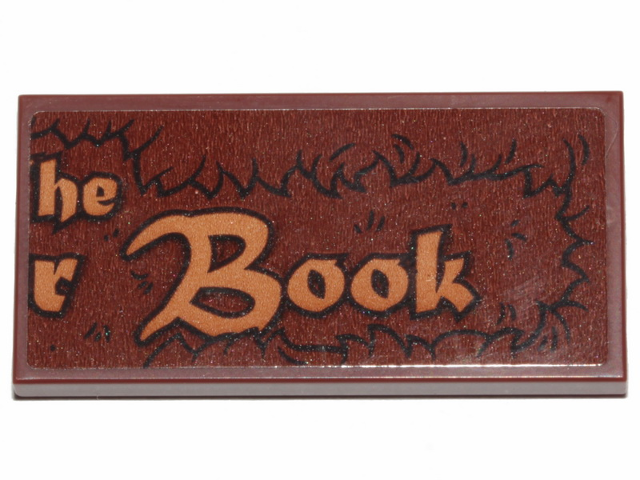 Tile 2 x 4 with 'he', 'r Book' and Fur Pattern (Sticker) - Set 30628