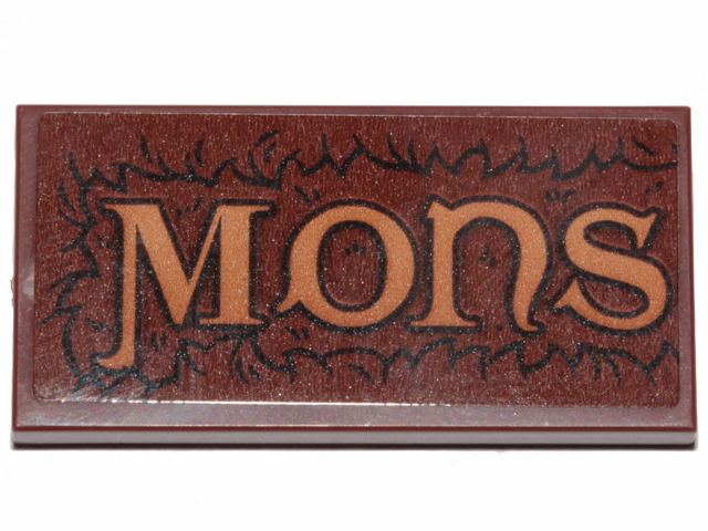 Tile 2 x 4 with 'MONS' and Fur Pattern (Sticker) - Set 30628