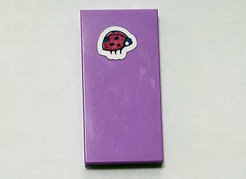 Tile 2 x 4 with Red Ladybug on White Background Pattern (Sticker) - Set 41325