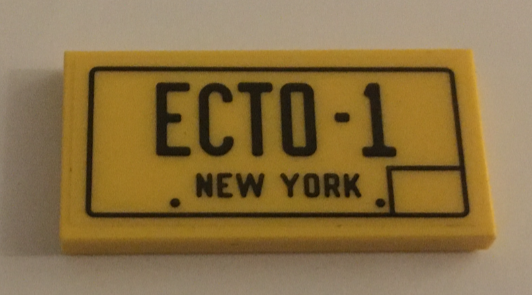 Tile 2 x 4 with 'ECTO-1' and 'NEW YORK' Pattern (Sticker) - Set 10274