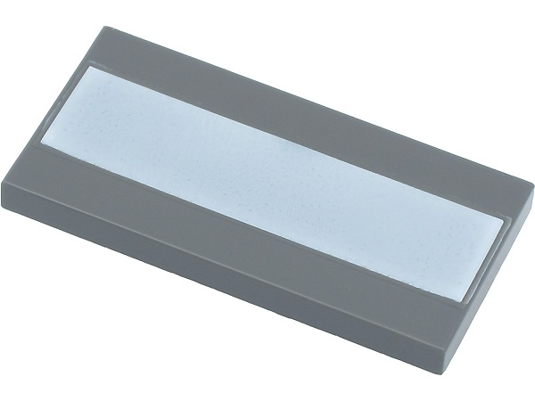 Tile 2 x 4 with White Stripe Pattern