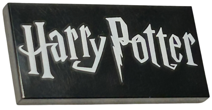 Tile 2 x 4 with White Harry Potter Logo Pattern